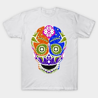 rainbow skull ecopop in floral candy catrina art T-Shirt